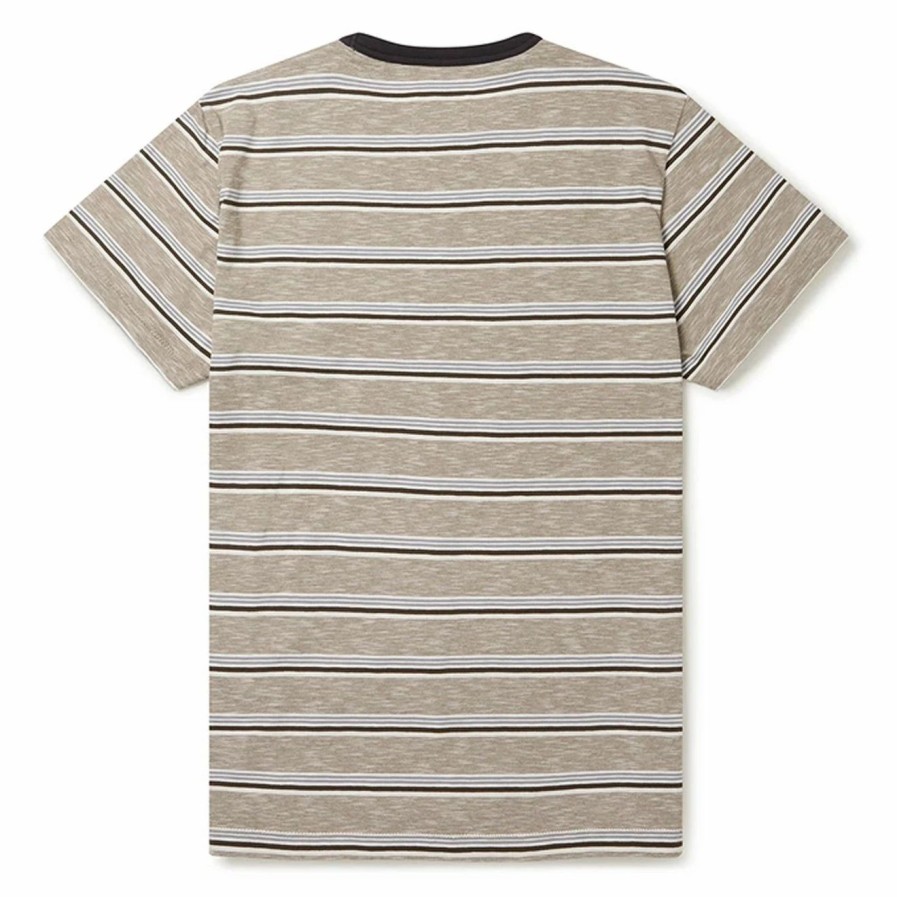 Clearance * Albam Heritage Stripe T-Shirt Mushroom Stripe