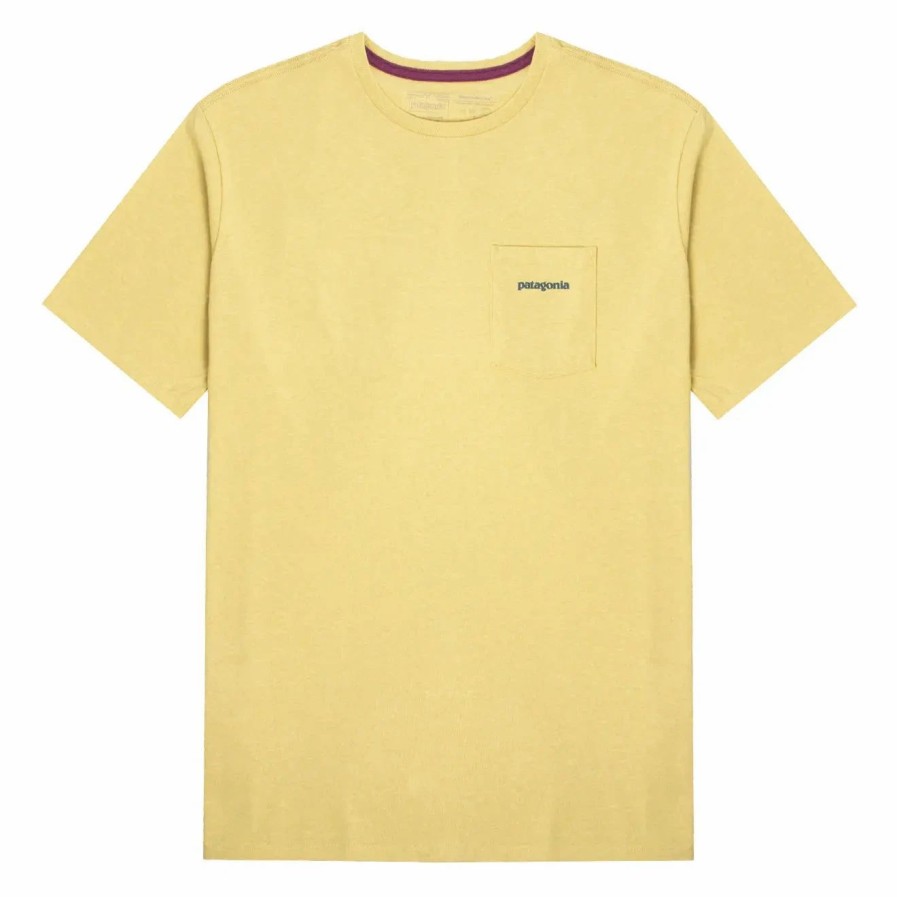 New * Patagonia Boardshort Logo Pocket Responsibili-Tee Surfboard Yellow