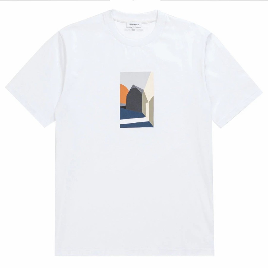 New * Norse Projects Johannes Collage T-Shirt White