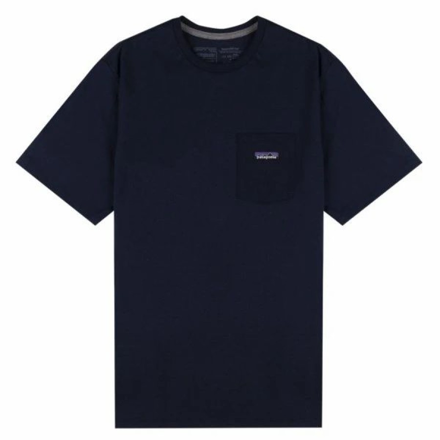 New * Patagonia P-6 Label Pocket Responsibili-Tee New Navy