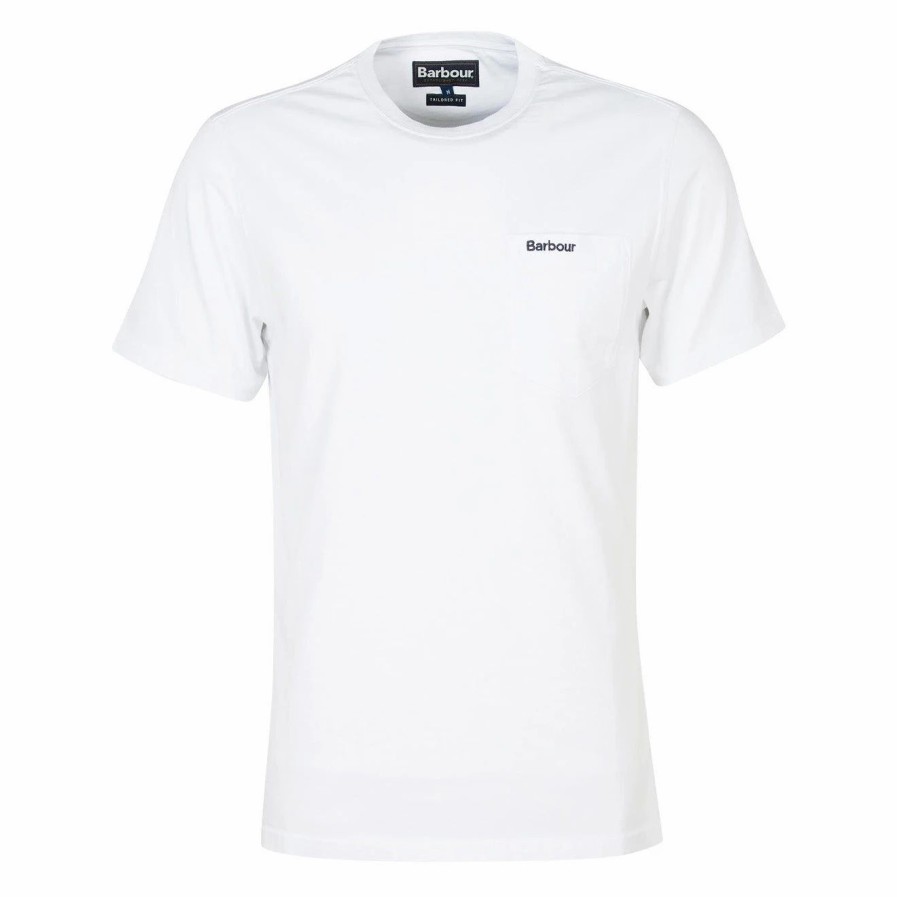 Clearance * Barbour Langdon Pocket T-Shirt Classic White