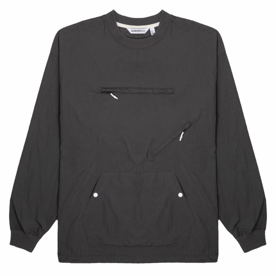 New * Uniform Bridge Wind Break L/S Tee Charcoal