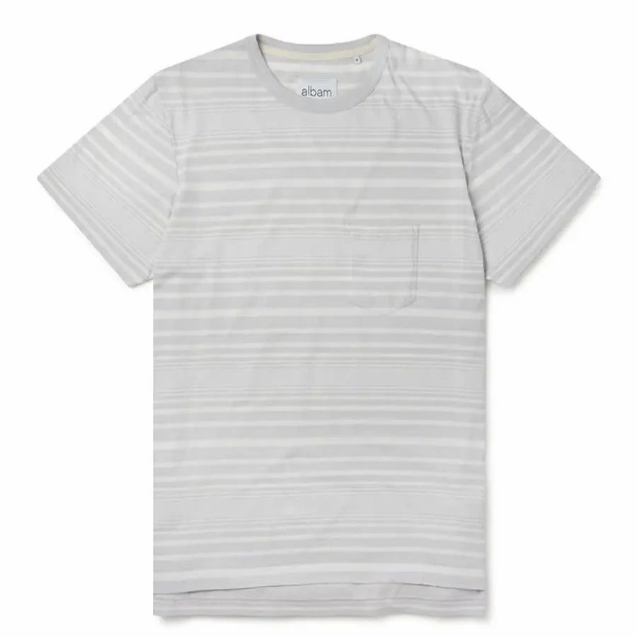 Clearance * Albam Archive Stripe T-Shirt White / Lilac