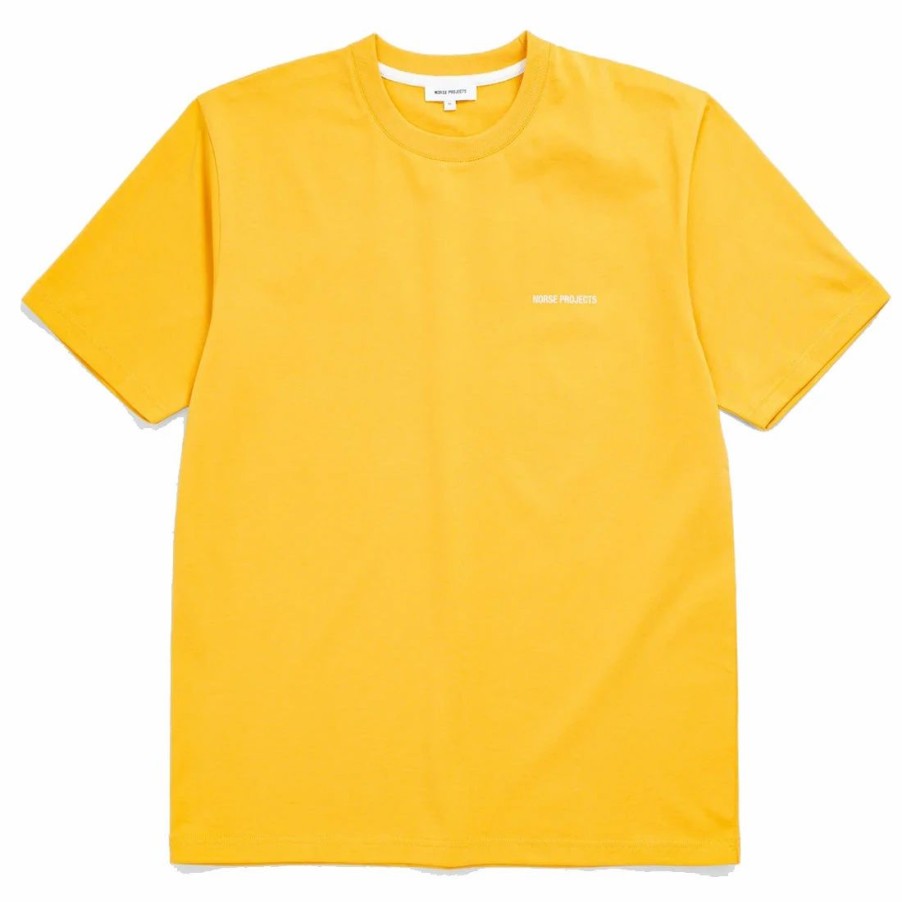 New * Norse Projects Johannes Standard Logo Ss T-Shirt Industrial Yellow