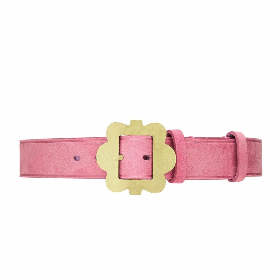 Online * Sky High Farm Workwear Belt Flower Buckle Pink