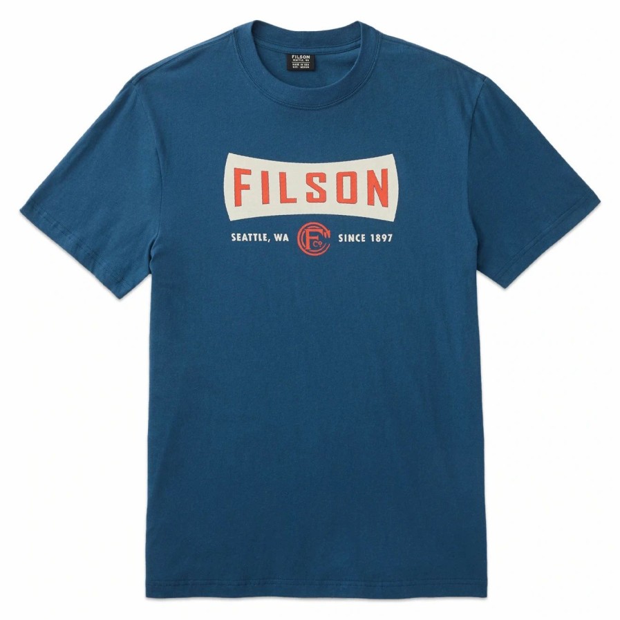 New * Filson S/S Lightweight Graphic Outfitter T-Shirt Blue Wing Tl Bluewingtl