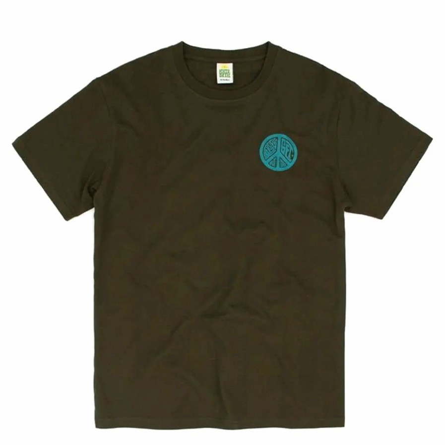 New * Hikerdelic Peace Short Sleeve T-Shirt Khaki