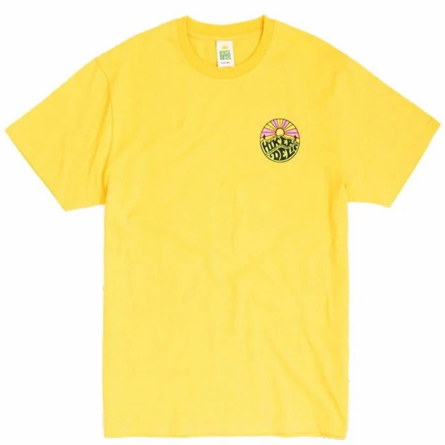 New * Hikerdelic Original Logo Ss T-Shirt Washed Yellow