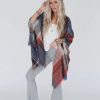 Hot * Three Bird Nest Cozy Plaid Pocket Ruana Wrap Rust