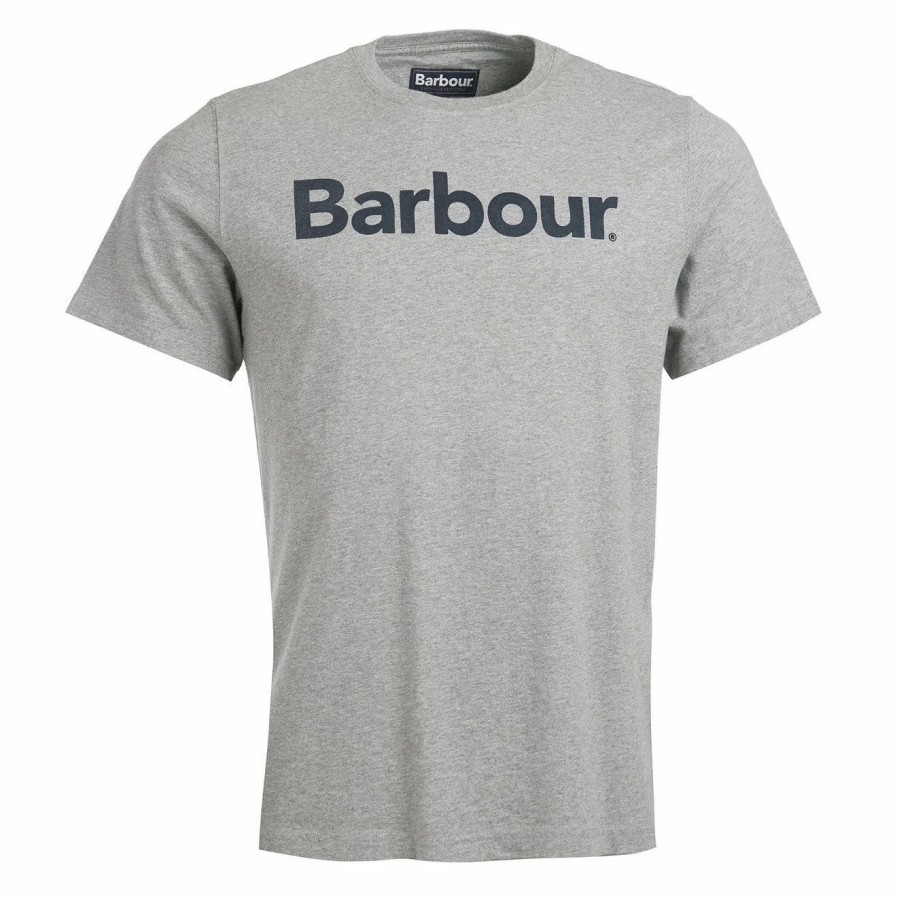 New * Barbour Logo T-Shirt Grey Marl