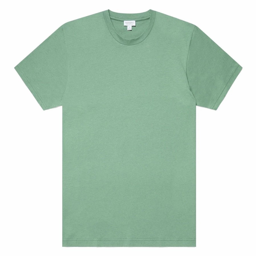 Wholesale * Sunspel Riviera Organic T-Shirt Thyme Melange