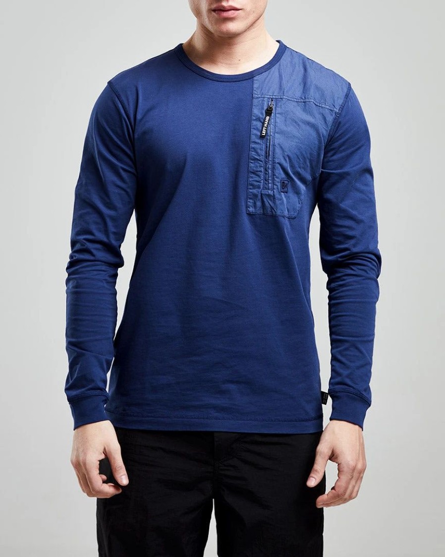 New * Left Hand L/S Patch Pocket Tee Navy