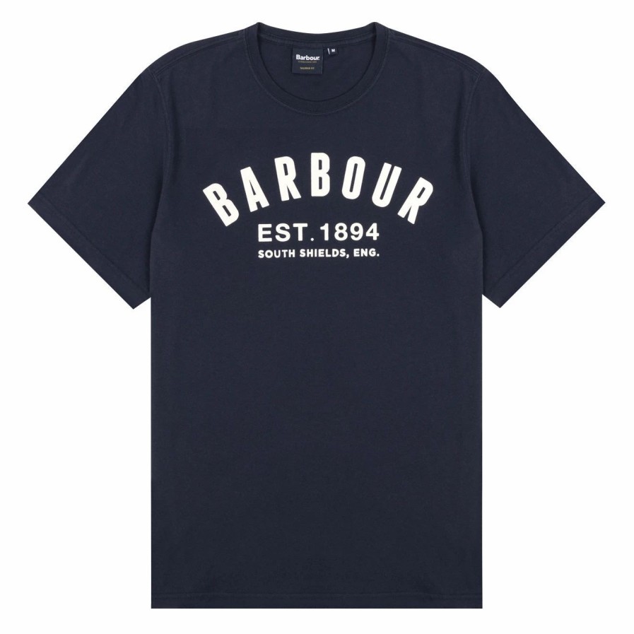 New * Barbour Ridge Logo T-Shirt Navy