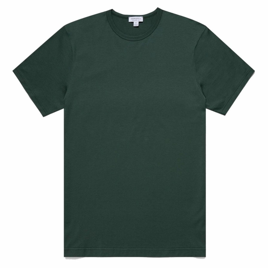 Best * Sunspel Classic Crew T-Shirt Deep Green