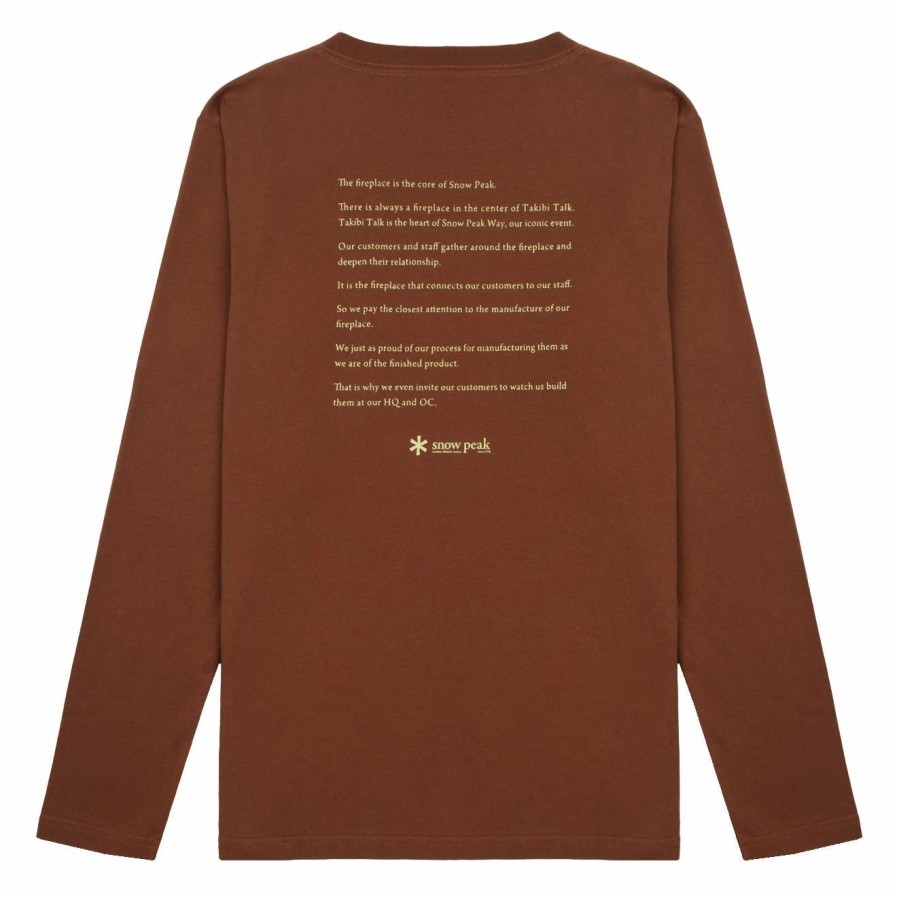 Online * Snow Peak Fireplace Long Sleeve Tee Orange