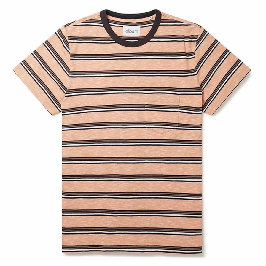 Clearance * Albam Heritage Stripe T-Shirt Orange Stripe