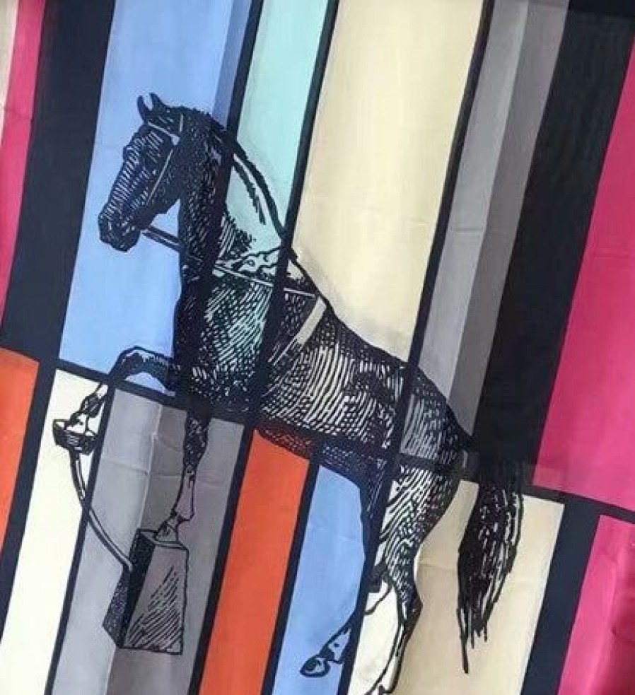 New * The Roaming Horse Color Blocks And Horse Sketch Scarf