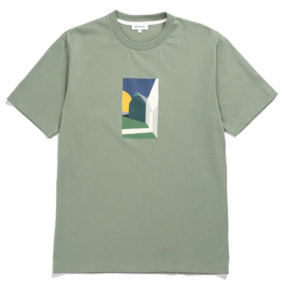 Wholesale * Norse Projects Johannes Collage T-Shirt Dried Sage Green