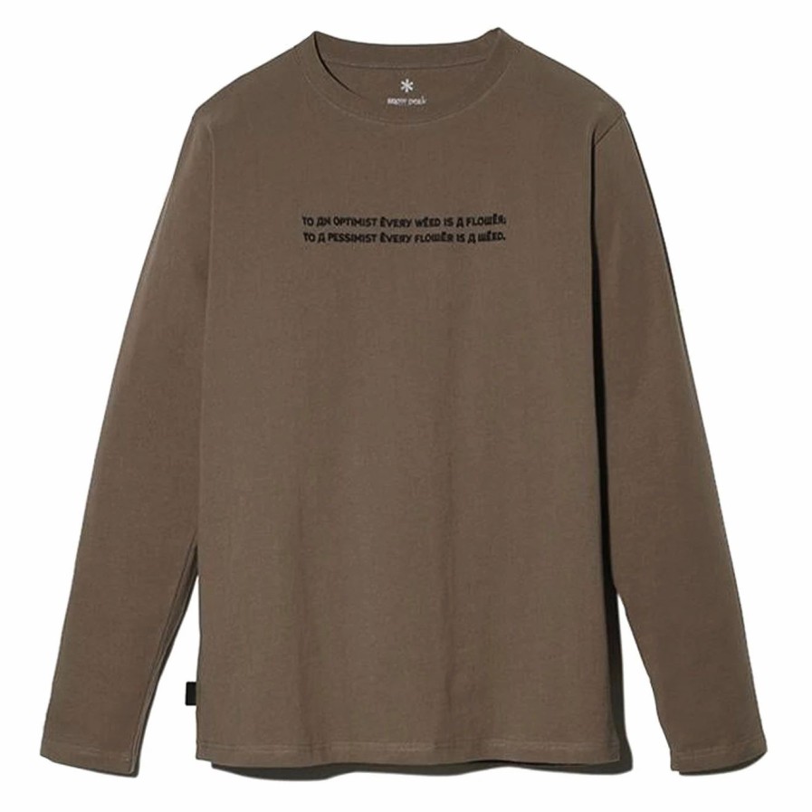 Wholesale * Snow Peak Typography Long Sleeve Tee Brown