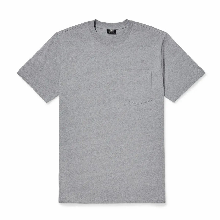 New * Filson Outfitter Solid One Pocket T-Shirt Grey Heather