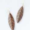 Best * Fair Anita Wood And Brass Leaf Earrings