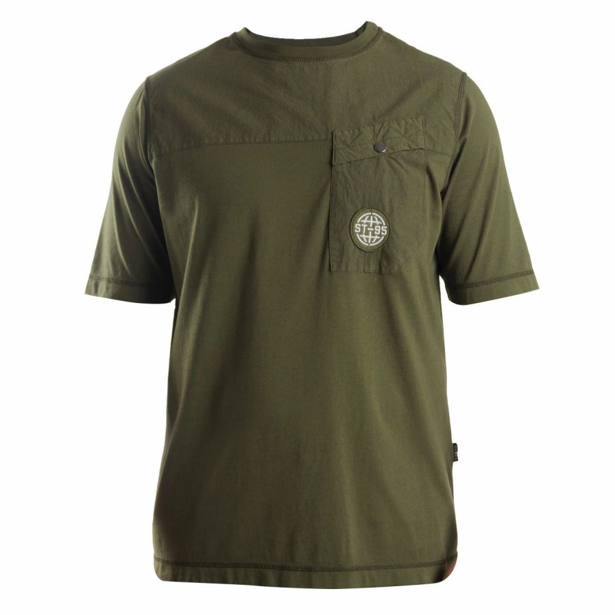 New * St95 Pocket Tee Dark Green