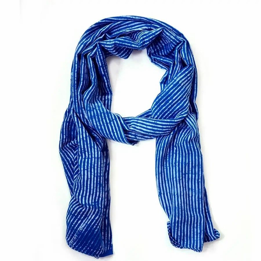 New * Ichcha Indi Stripe Block Printed Scarf