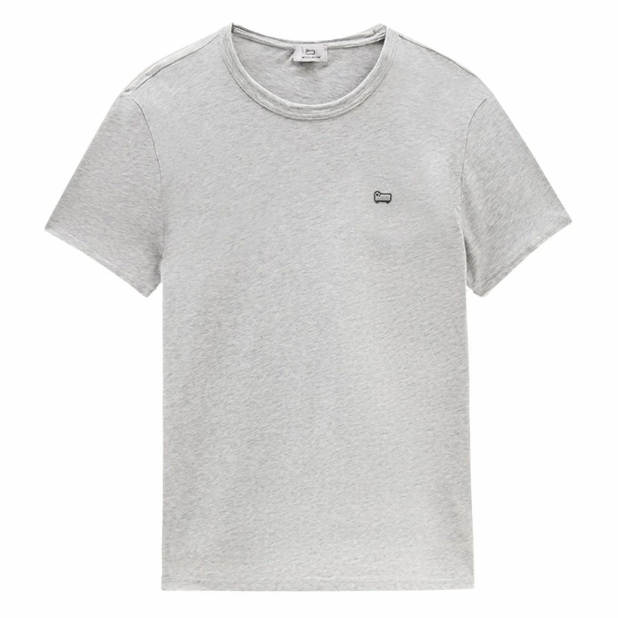 Hot * Woolrich Sheep Tee Light Grey Melange