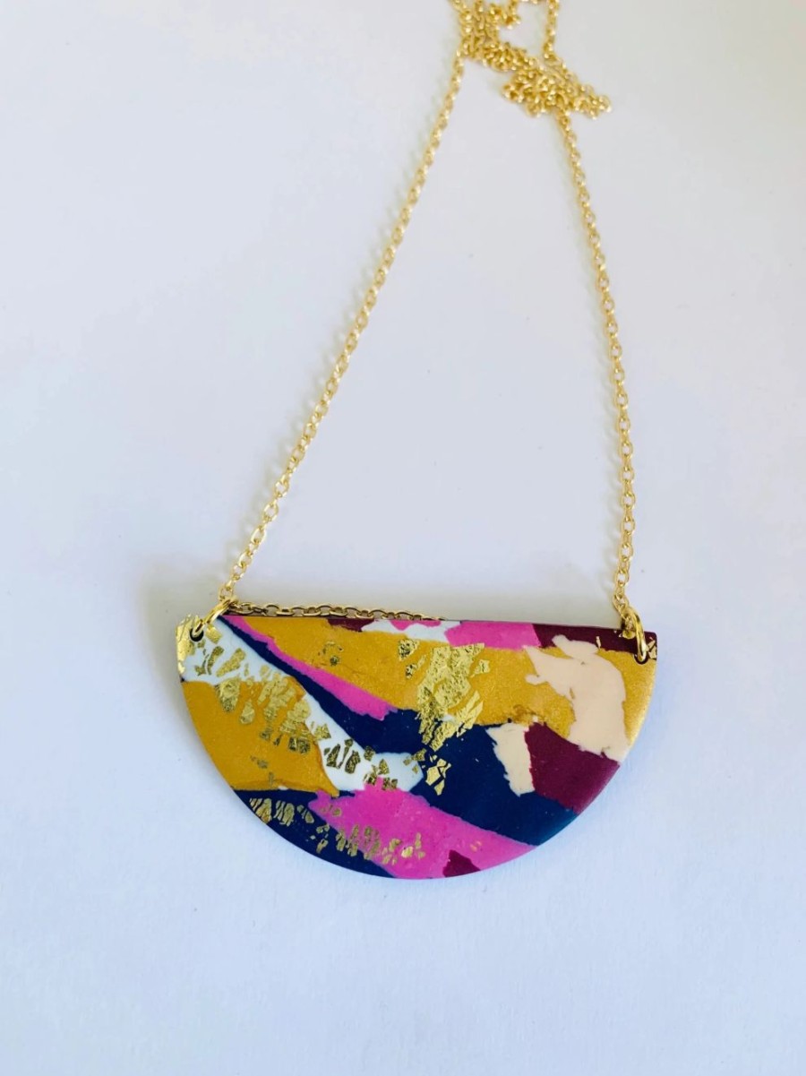 Wholesale * No Shrinking Violet Winter Sunrise Gold Statement Necklace