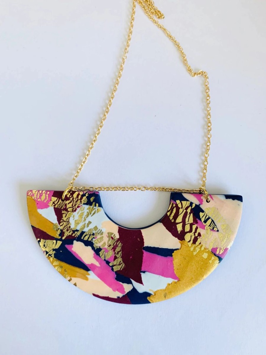 Wholesale * No Shrinking Violet Winter Sunrise Gold Statement Necklace