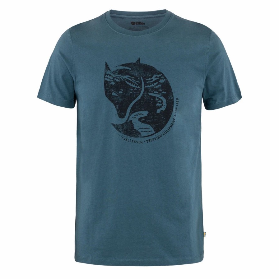 Clearance * Fjallraven Arctic Fox T-Shirt Indigo Blue