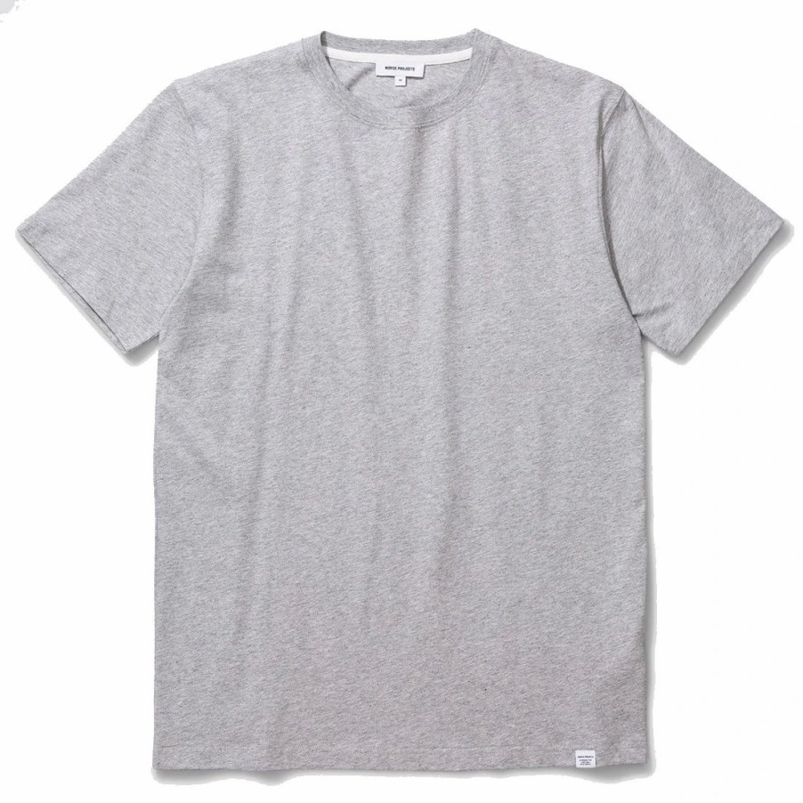 Hot * Norse Projects Niels Standard Ss T-Shirt Light Grey Melange