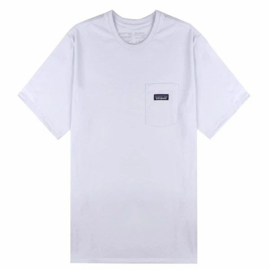 Best * Patagonia P-6 Label Pocket Responsibili-Tee White