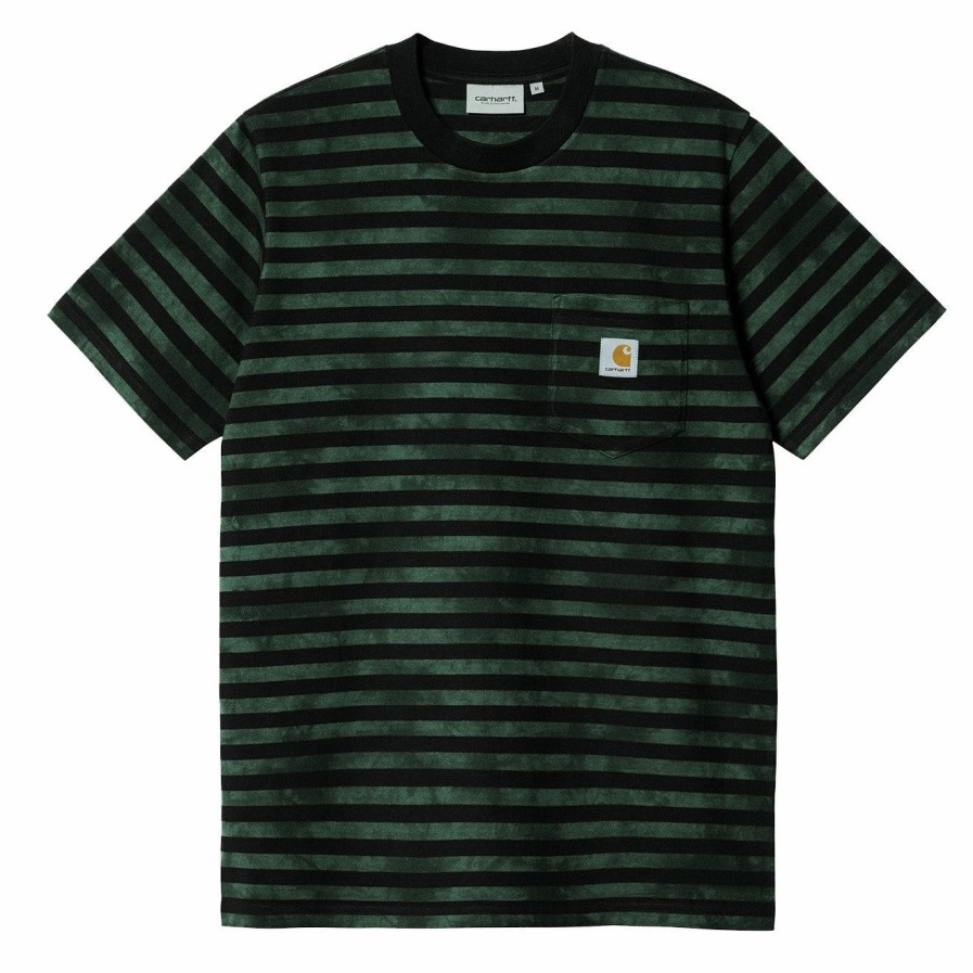 Hot * Carhartt Wip S/S Scotty Chromo Pocket Tee Scotty Stripe / Treehouse Chromo