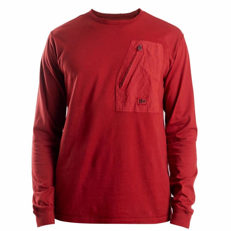 New * Left Hand L/S Pocket Tee Burgundy