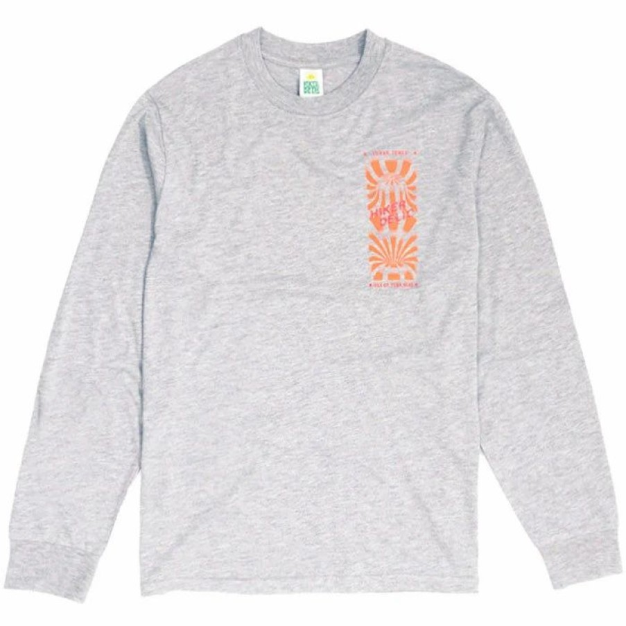 Clearance * Hikerdelic Rave Flyer Ls T Shirt Grey Marl