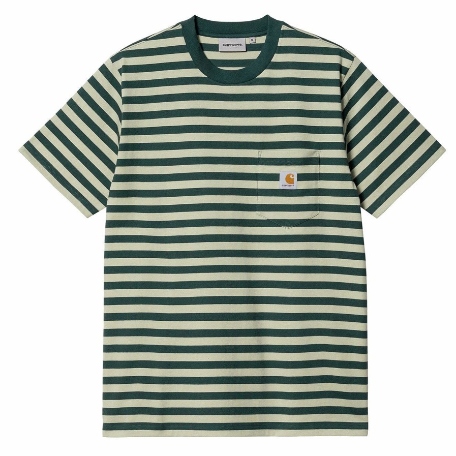 Wholesale * Carhartt Wip S/S Scotty Pocket T-Shirt Scotty Stripe Botanic / Agave