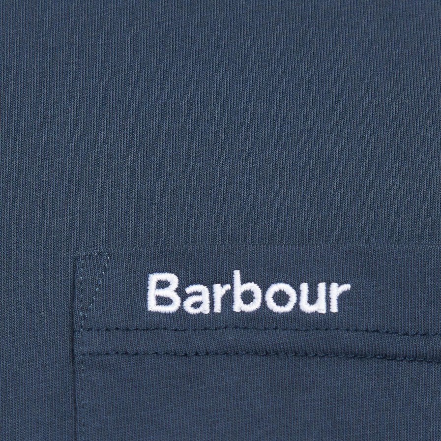 Hot * Barbour Langdon Pocket Tee Navy