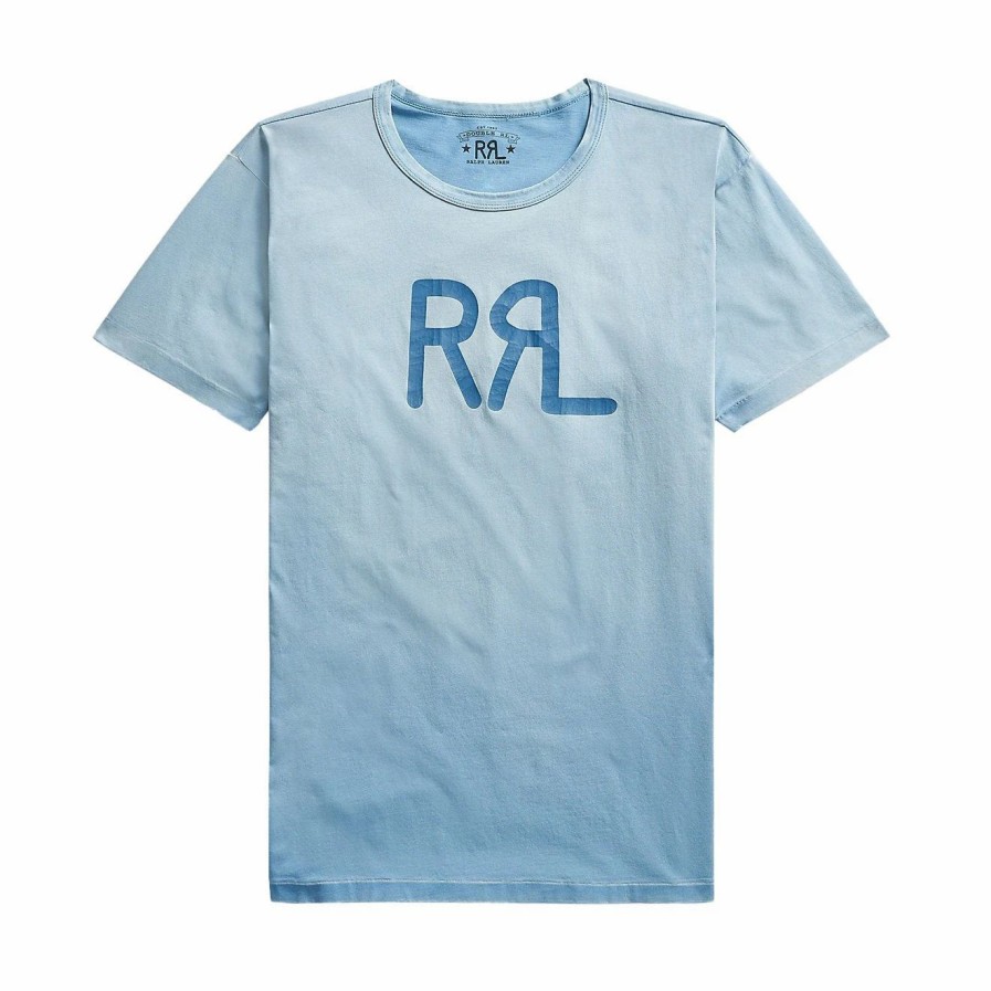 New * Rrl By Ralph Lauren S/S Logo T-Shirt Surplus Blue