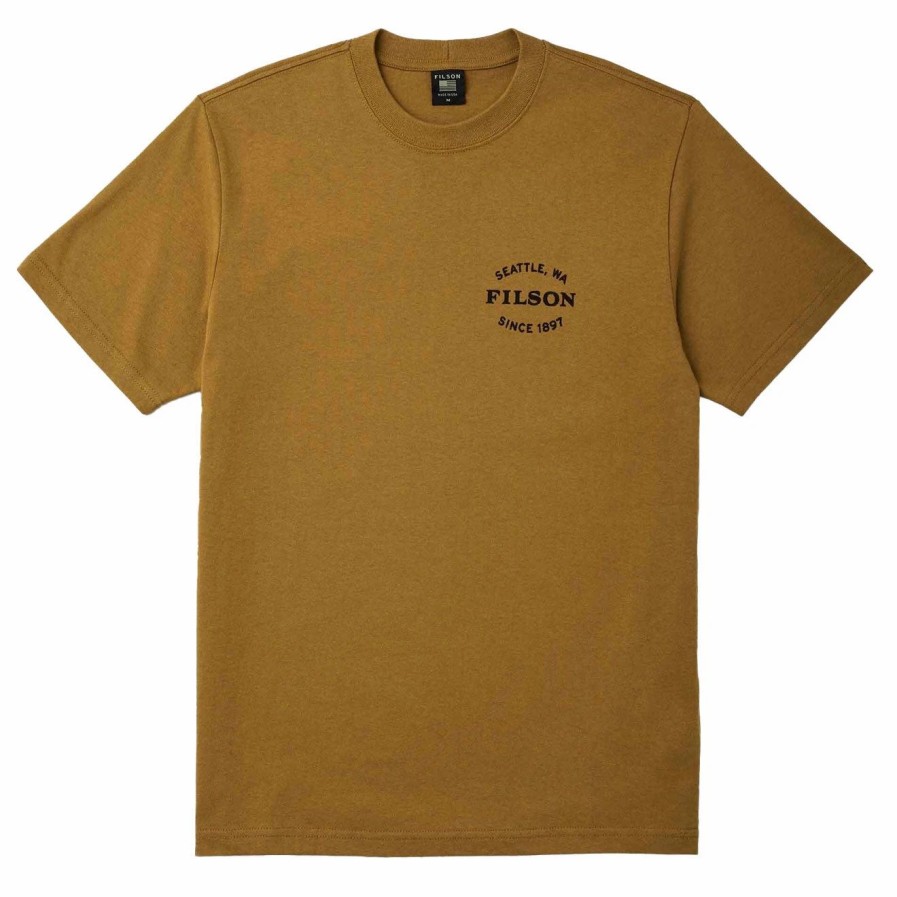 New * Filson S/S Pioneer Graphic T-Shirt Gold Ochre