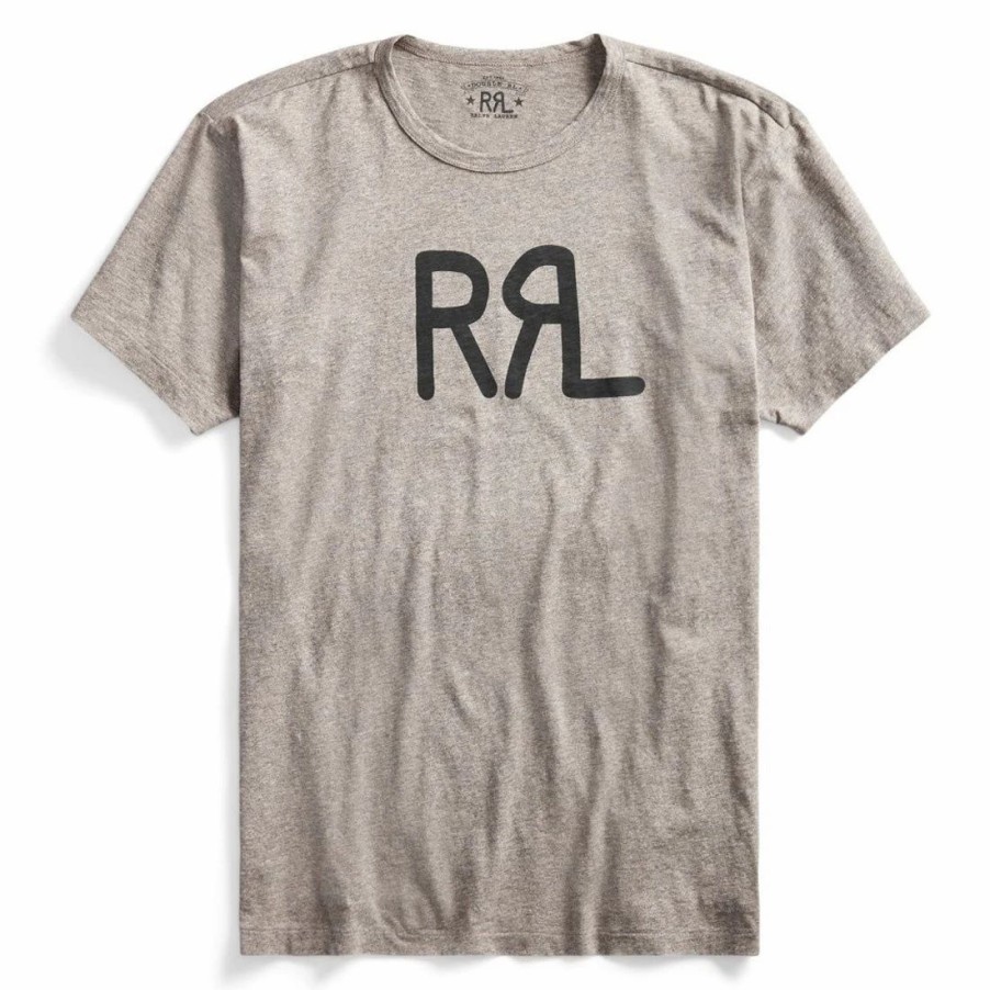 New * Rrl By Ralph Lauren S/S Logo T-Shirt Heather Grey