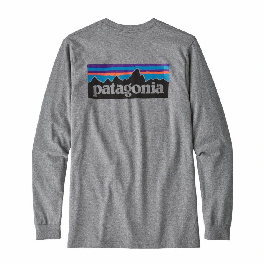 Online * Patagonia Long Sleeve P-6 Logo Responsbili-Tee Gravel Heather