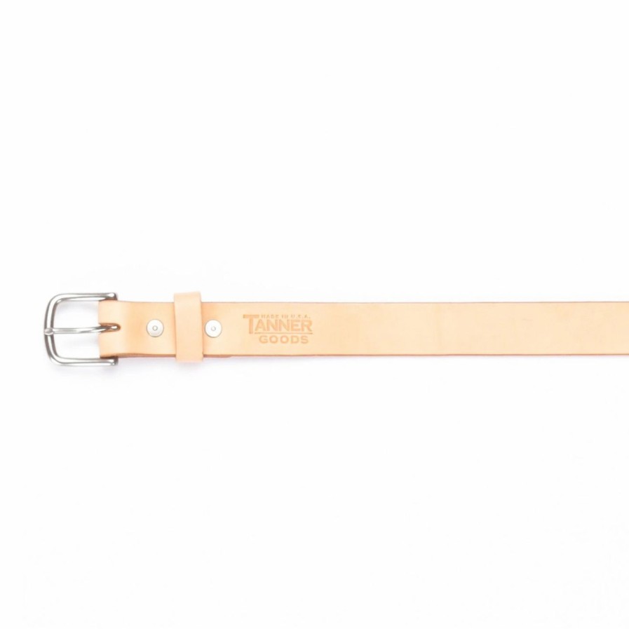 Hot * Tanner Goods Classic Belt Natural/Brushed Steel