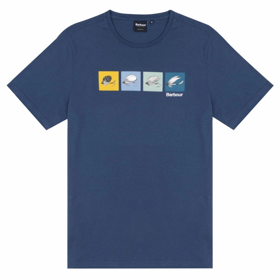 Wholesale * Barbour Fly Fish T-Shirt Estate Blue