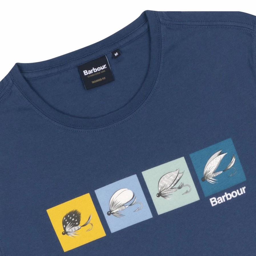 Wholesale * Barbour Fly Fish T-Shirt Estate Blue