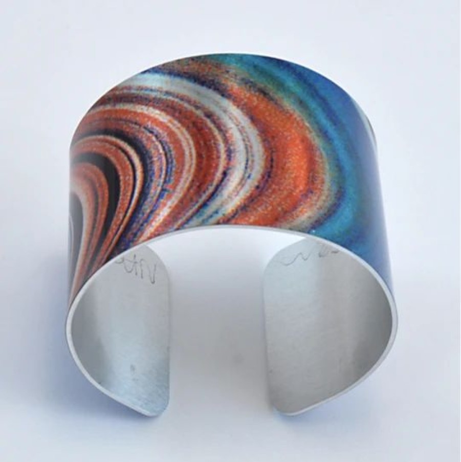 Best * Nancy Reid Carr Abstract Bracelet Cuff Saturn Blue