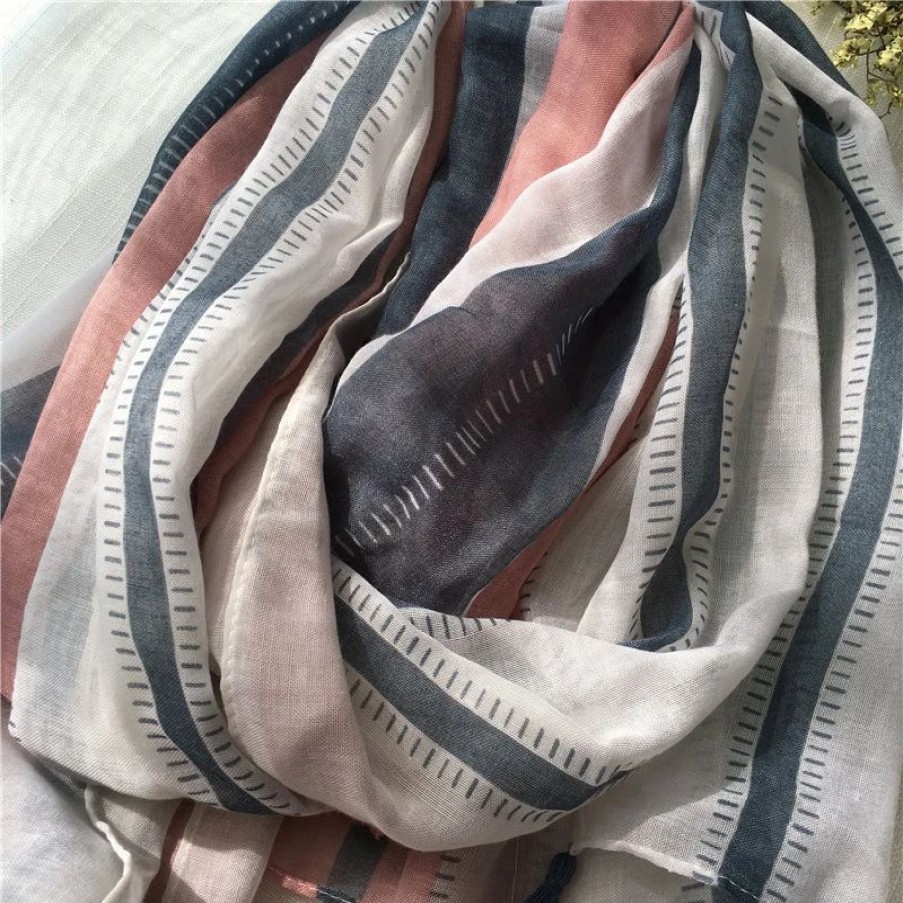 Best * The Roaming Horse Rose, Midnight & White Striped Scarf