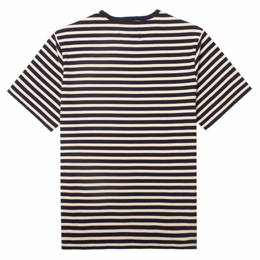 Wholesale * Corridor Organic Striped T-Shirt Navy