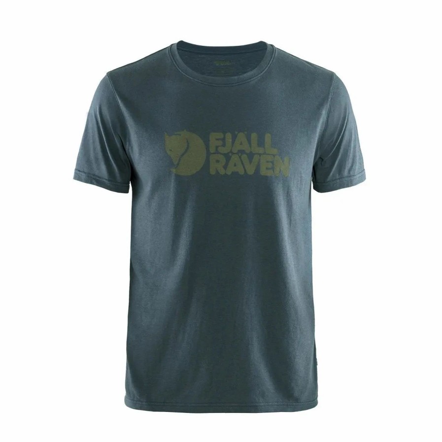 Clearance * Fjallraven Logo T-Shirt Navy