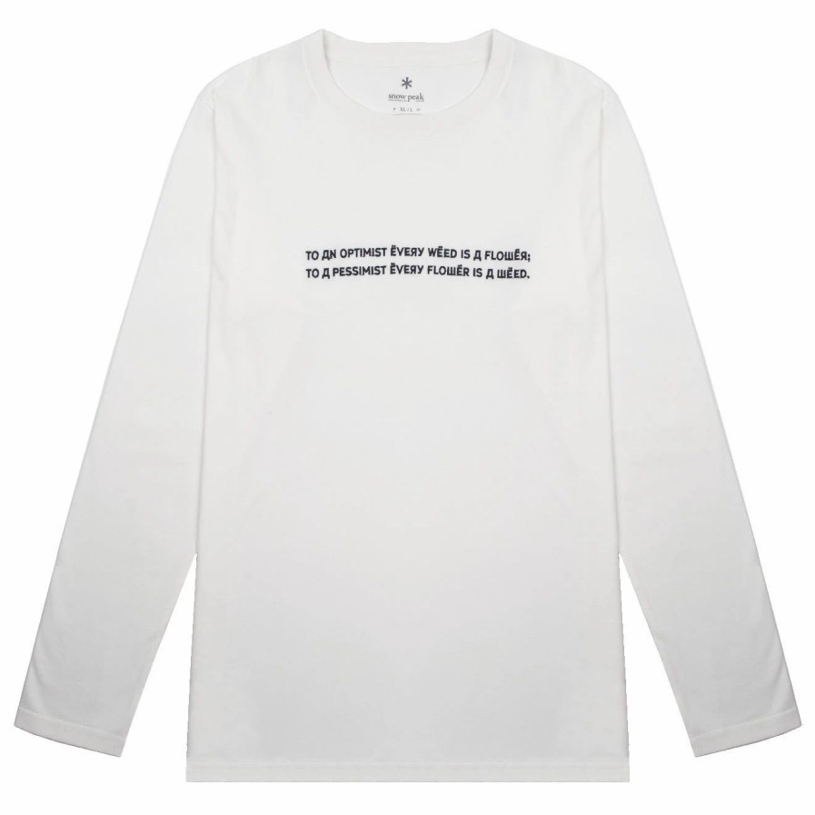 New * Snow Peak Typography Long Sleeve Tee White